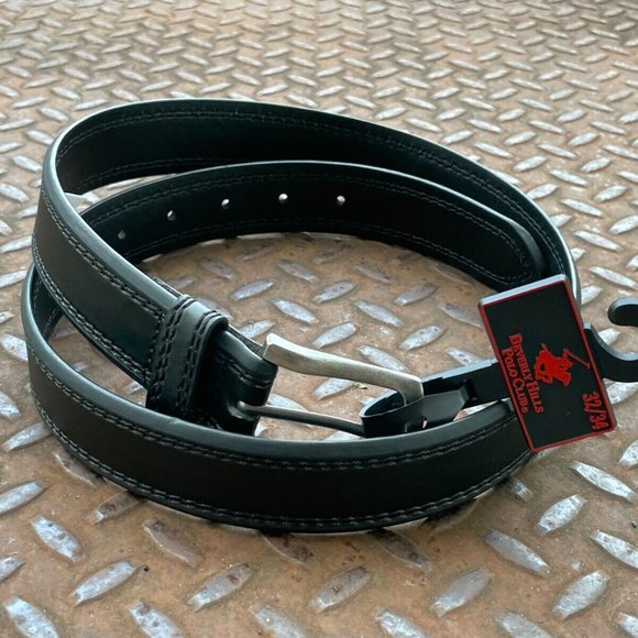 Beverly Hills Polo Clubs Men Belt Black Faux Leather Waistband Size 32/34 inches - Picture 7 of 7